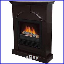 Electric Fireplace Room Heater Mantle Dark Brown Wood Finish Fire Place 3750 BTU