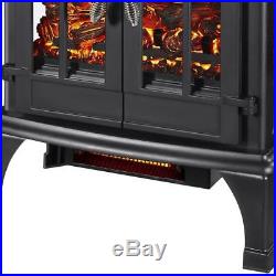 Electric Fireplace Stove Portable Heater Infrared Corner Amish Home 1,000 SQ FT
