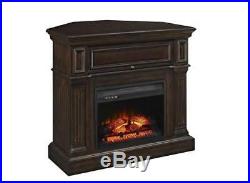 Electric Fireplace TV Stand Brown Media Wood Console Heater Entertainment Center