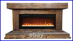 Electric Fireplace TV Stand Console 60 Wide Handcrafted Custom Made Mantel