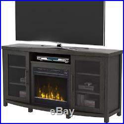 Electric Fireplace TV Stand Dark Oak Media Wood Console Heater Entertainment Cen