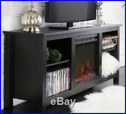 Electric Fireplace TV Stand Entertainment Center Media Console Heater Wood Flame