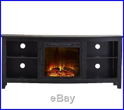 Electric Fireplace TV Stand Entertainment Center Media Console Heater Wood Flame