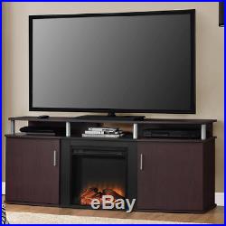 Electric Fireplace TV Stand Media Console 70 inch. Entertainment Center Oak Wood