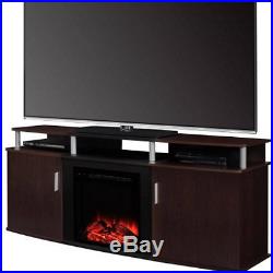 Electric Fireplace TV Stand Media Console 70 inch. Entertainment Center Oak Wood