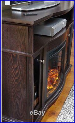 Electric Fireplace TV Stand Media Console Heater Entertainment Center Wood New