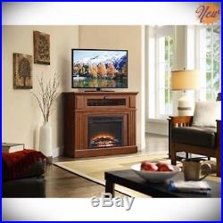 Electric Fireplace TV Stand Media Entertainment Heater Console Corner Cabinet