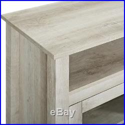 Electric Fireplace TV Stand White Oak Wood Media Console Heater Entertainment Ce