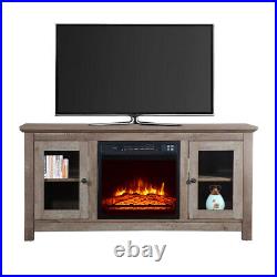 Electric Fireplace TV Stand Wooden Media Console Heater Entertainment Center US