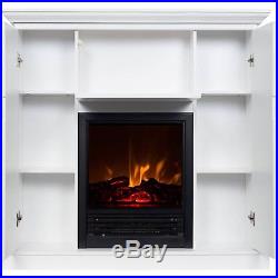 Electric Fireplace White Heater w or witho Heat 40 Mantle Cabinet w Storage NEW