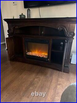 Electric Fireplace With Blower And storage Cabinets