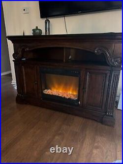 Electric Fireplace With Blower And storage Cabinets