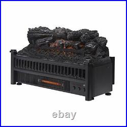 Electric Log Insert With Removeable Fireback With Heater Black