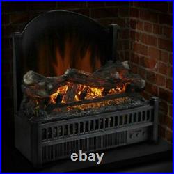 Electric Log Insert With Removeable Fireback With Heater Black