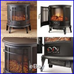 Electric Portable Fireplace Stove Heater and Fan Settings with Realistic Fire Logs