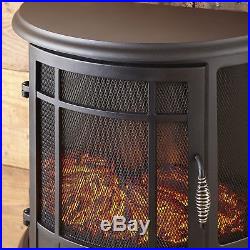 Electric Portable Fireplace Stove Heater and Fan Settings with Realistic Fire Logs