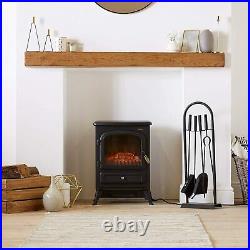 Electric Stove Heater 1850W Freestanding Fireplace with Wood Burning Led Effect