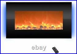 Electric fireplace 31 Black WALL MOUNT Decorative pebbles by Northwest