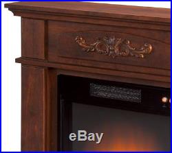 Elegant Fireplace Electric Heater Small Space Log Flame 4200 BTUs Display Mantle