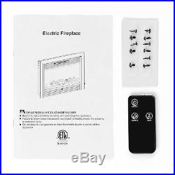 Embedded Electric Fireplace Insert Freestanding Heater with Remote Glass View