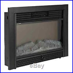 Embedded Fireplace Electric Insert Heater Glass View Log Flame Remote Home 28.5