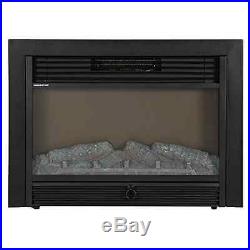 Embedded Fireplace Electric Insert Heater Glass View Log Flame Remote Home 28.5