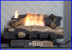 Emberglow Oakwood Vent Free Propane Gas Fireplace Logs Fire Log Set Thermostat
