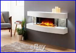 European style Contemporary Wall Mount White Electric Fireplace