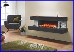 Evolution Fires Vegas 72 Contemporary Wall Mount Black Electric Fireplace