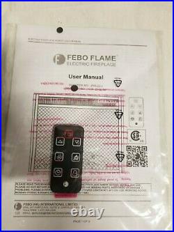 FEBO 23 Mesh Front Electric Firebox Insert w Fan Heater Glowing Logs Fireplace