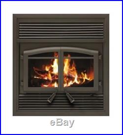 FL-063 Flame Monaco 2.5 Cubic Foot Wood Burning Fireplace Black louvers 75000btu
