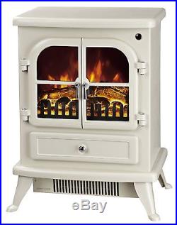 Fab Galleon Fires AGENA Electric Stove with Remote Control Electric Fire Cream