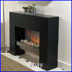 Fire Fireplace Living Room Mantelpiece Black Free Standing Flicker Flame Heater