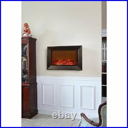 Fire Sense Wall-Mounted 30 x 20 Electric Fireplace Black with Remote 61535