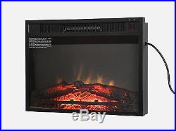 Fireplace 23 Electric 1500W Heater Insert Room Firebox Glass Logs Freestanding
