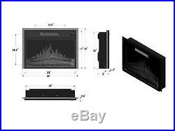 Fireplace 23 Electric 1500W Heater Insert Room Firebox Glass Logs Freestanding