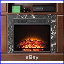 Fireplace TV Stand Console up to 50 Entertainment Shelves Heater Rack Cherry