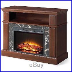 Fireplace TV Stand Console up to 50 Entertainment Shelves Heater Rack Cherry