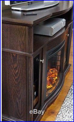 Fireplace TV Stand Electric Media Entertainment Console Heater Forced Air LCD