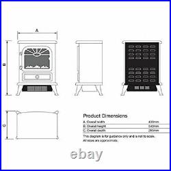 Focal Point Electric Fire Stove With Flame-Effect Only Setting, Cream ES2000