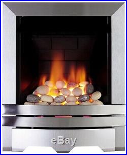 Focal Point Lulworth Brushed stainless steel effect Gas Fire N6002