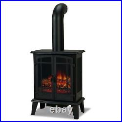 Foster Electric Stove Fireplace Real Flame Heater Black