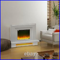 Free Standing Electric Fire Italian Designer Surround Fireplace Flicker Flame
