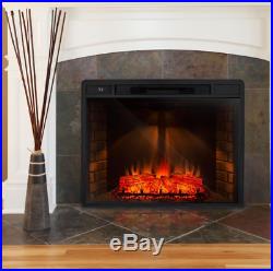 Freestanding 33 in. Electric Fireplace Insert Heater with Tempered Glass, Remote