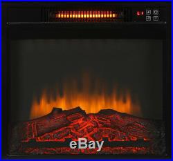 Freestanding Electric Fireplace 31 in. Compact Infrared Realistic Logs Cherry