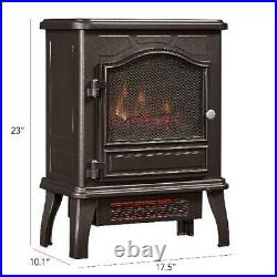 Freestanding Fireplace Infrared Quartz Electric Stove Space Heater 5200 BTU Home