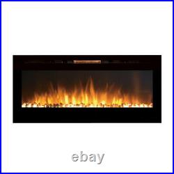 Fusion 50 Inch Built-in Ventless Heater Recessed Wall Mounted Electric Fireplace