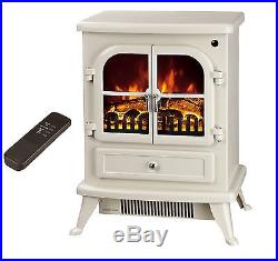 Galleon Fires AGENA Electric Stove with Remote Control Electric Fire Cream
