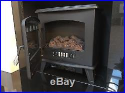 Galleon Fires CASTOR Electric Stove Heater with Log Flame Effect Fire Black