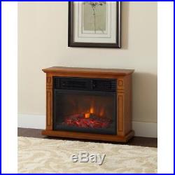 Hampton Bay Cedarstone 29 in. 3-Element Mantel Infrared Electric Fireplace Oak